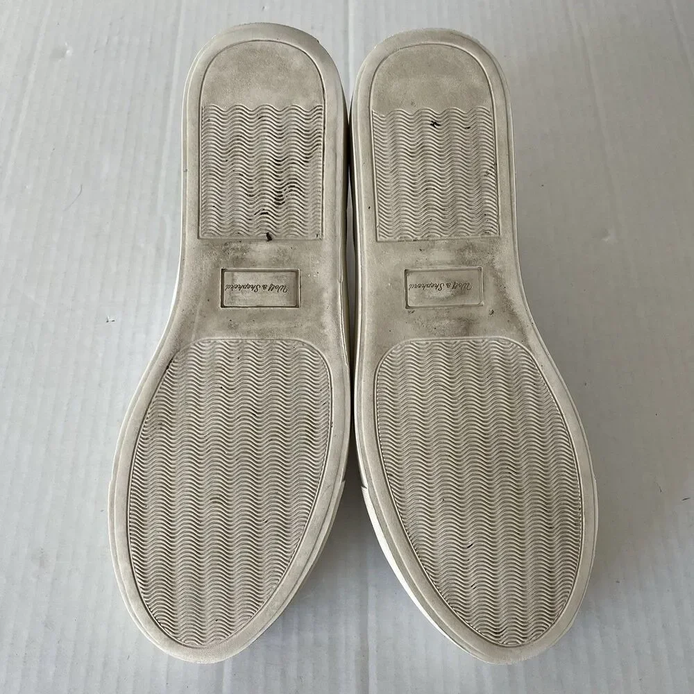 Wolf & Shepherd Glider Sneakers Casual White Italian Leather Shoes Mens Sz 11.5D
